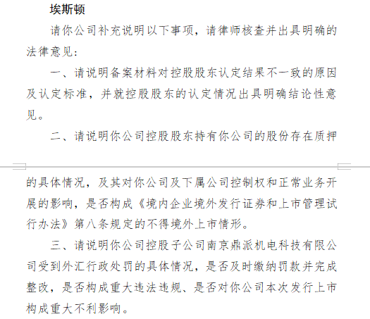 匠心智策 埃斯顿赴港上市收到证监会反馈意见：需说明控股股东认定、股权质押及行政处罚等问题
